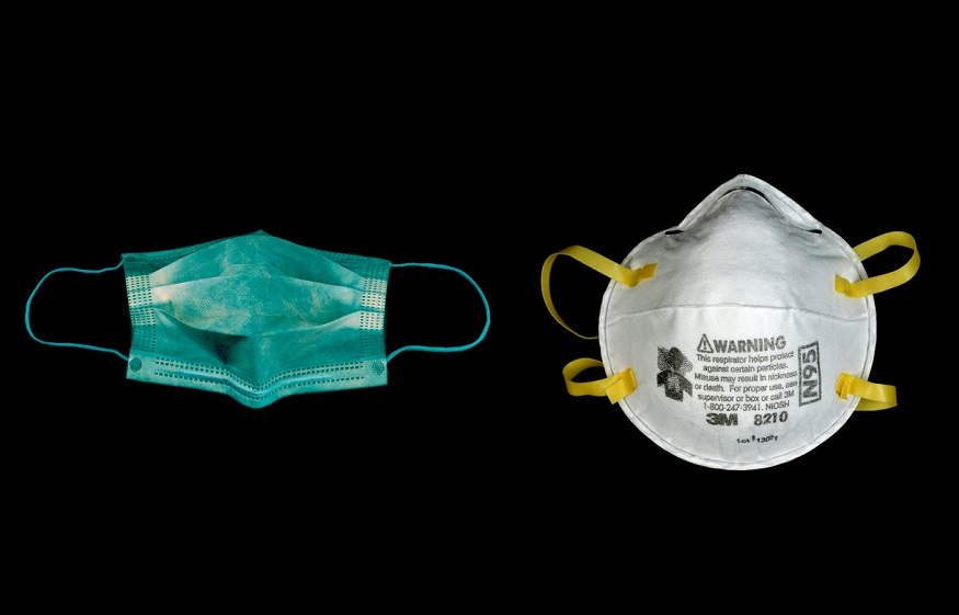 A surgical mask and an N95 respirator. Officials in China are urging citizens to wear masks in public to stop the spread of the coronavirus. But can a mask really keep you from catching the virus?